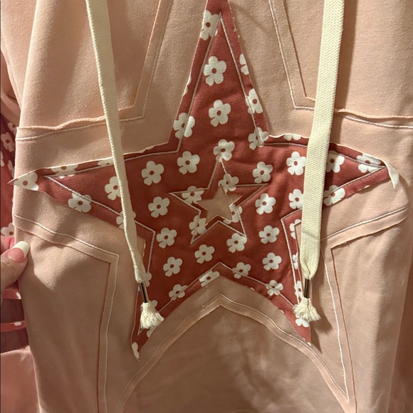 Pink Floral Star Pullover Hoodie - Picture 2 of 7